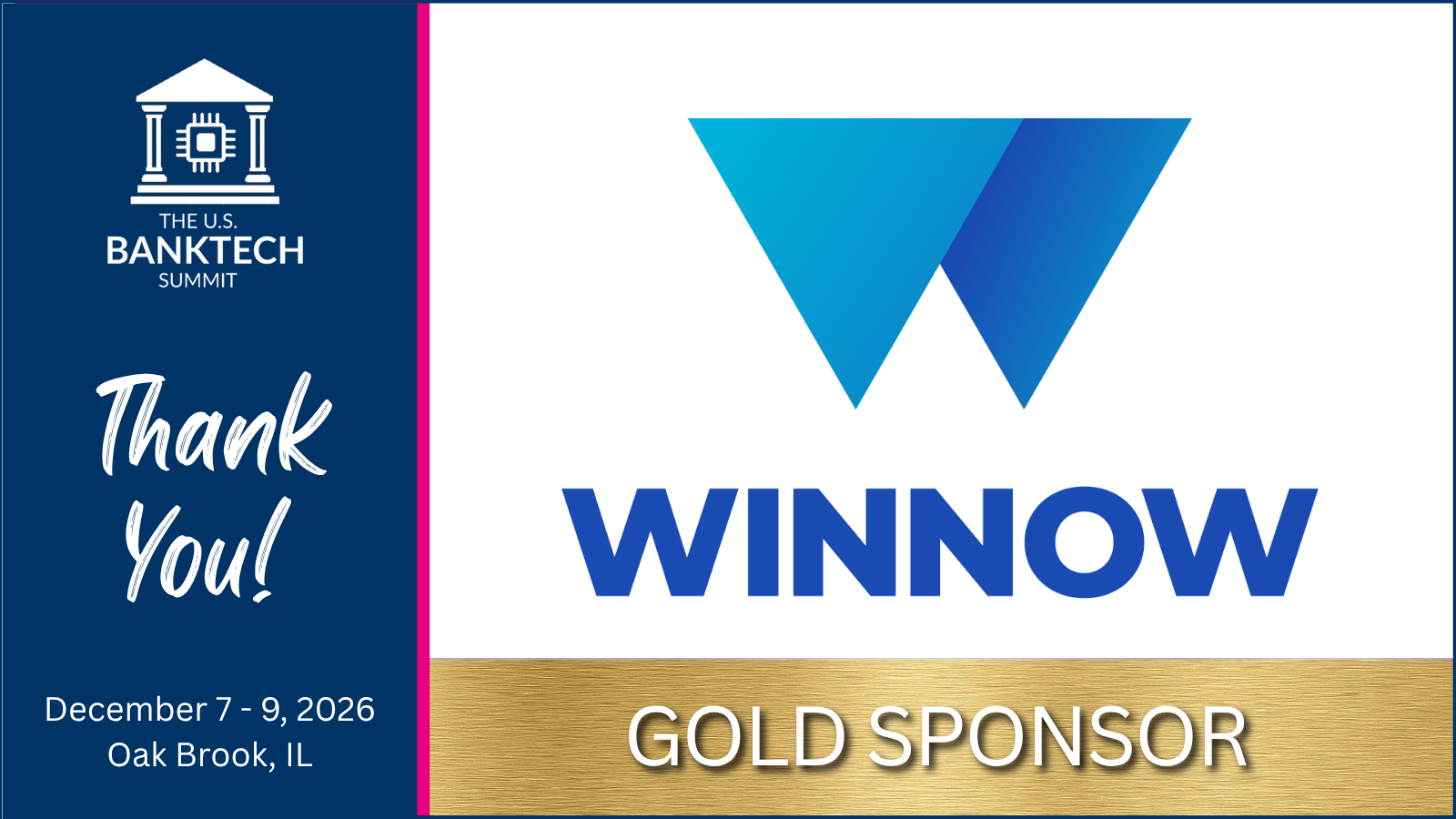Winnow joins the 2026 U.S. BankTech Summit as a Gold Sponsor to support compliance innovation in the banking industry.